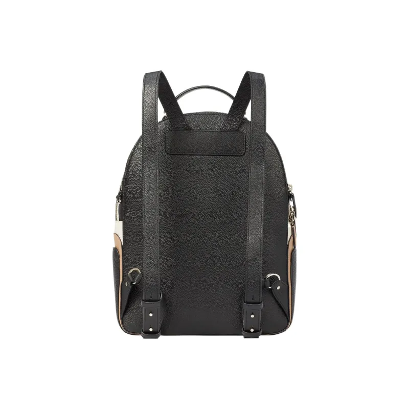 Kate Spade Hudson Leather Backpack Large Size Women's White & Black-4
