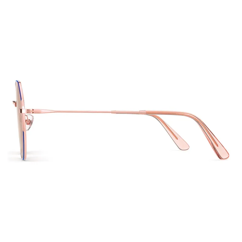 PARZIN Irregular Shape Sunglasses Women's Refined Metal Frame With Multicolor Lens 8257-9
