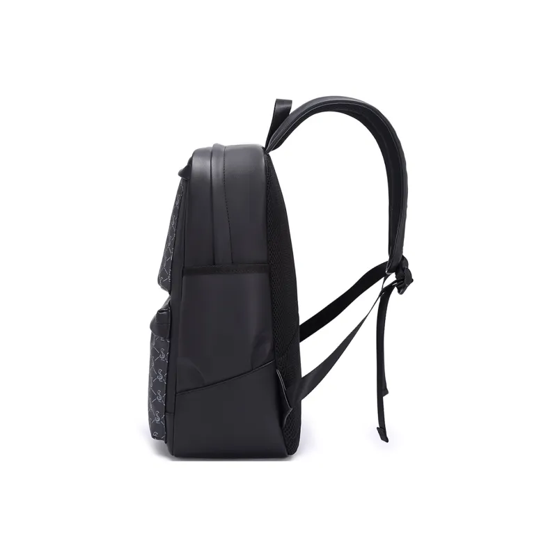 Slazenger Soft Leather Backpack Regular Unisex Pattern Black-2