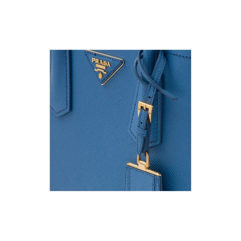 PRADA Leather Tote Bag Shopping Bag Shoulder Bag Crossbody Bag Handbag Mini Women's Light Blue-3
