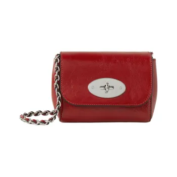 Mulberry Cow Leather Crossbody Bag, Shoulder Bag Mini Women's Red