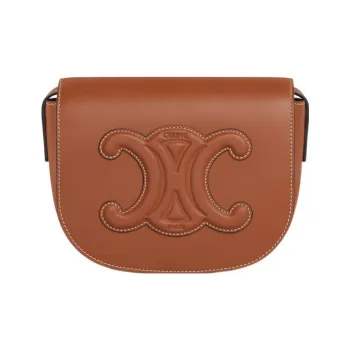 CELINE Cuir Triomphe Smooth Cow Leather Shoulder Bag Crossbody Bag Women's Tawny