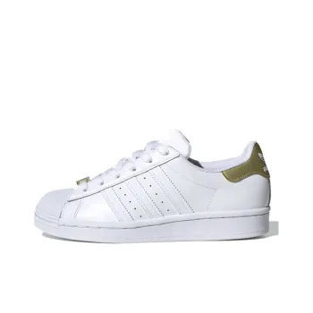 Adidas Originals Superstar Series J Slip Resistant Low Top Kids' Skateboarding Shoes Gold Tail Teenagers