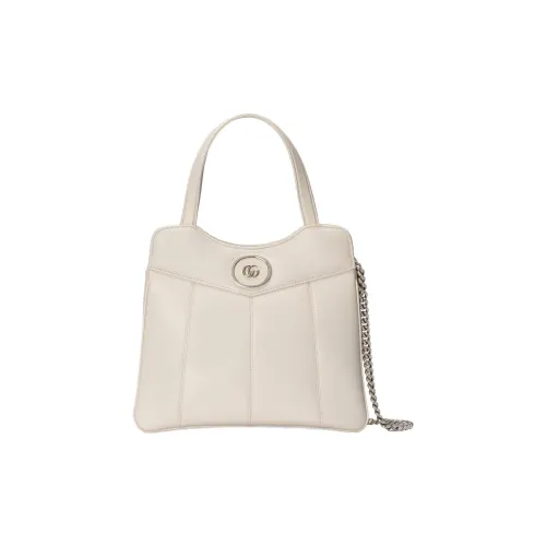 GUCCI Leather Tote Bag Shopping Bag Shoulder Bag Crossbody Bag Handbag Mini Women's White