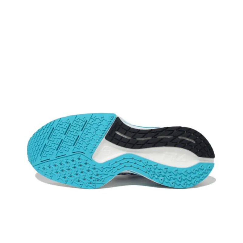 FILA FLOAT ELITE Anti Slip Wear Resistant Low Top Running Shoes Men's White Blue Korean Style-3