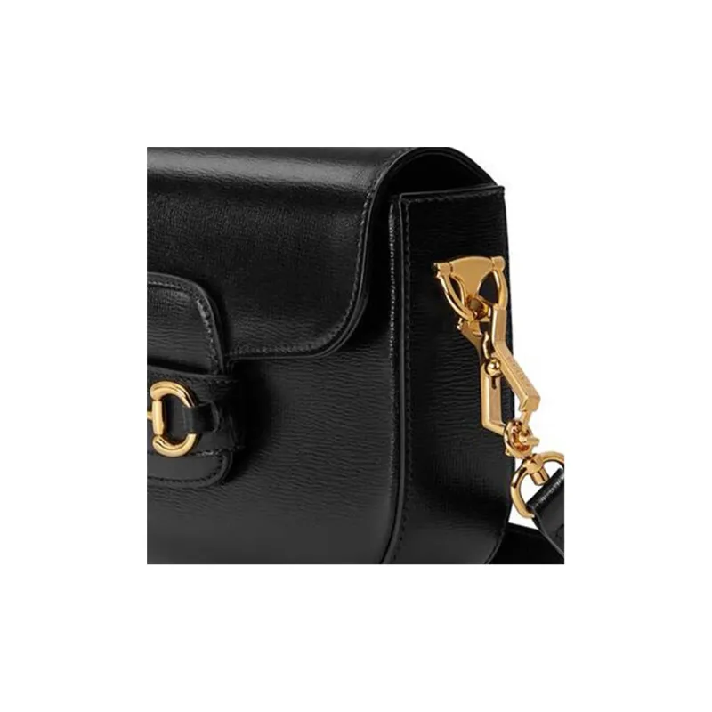GUCCI Horsebit 1955 Leather Saddle Bag, Crossbody Bag, Shoulder Bag Mini Women's Black-8