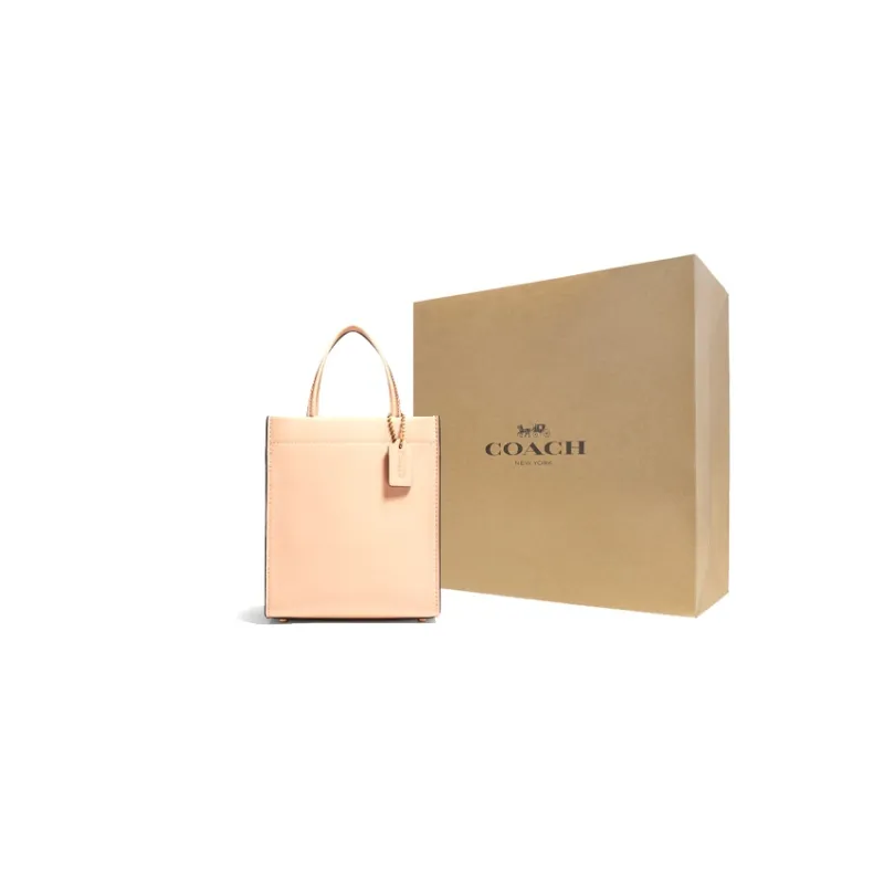 COACH Cashin Cow Leather Tote Bag, Shopping Bag, Shoulder Bag, Handbag Mini Women's Milk Tea-3