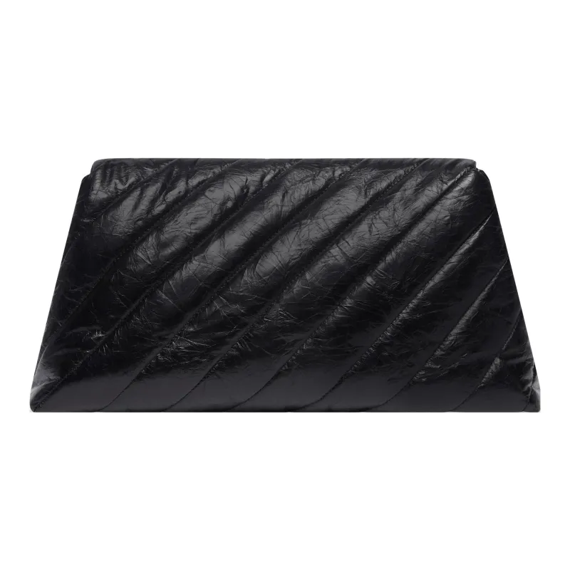 Balenciaga Clutch Crush Large Quilted Black-3