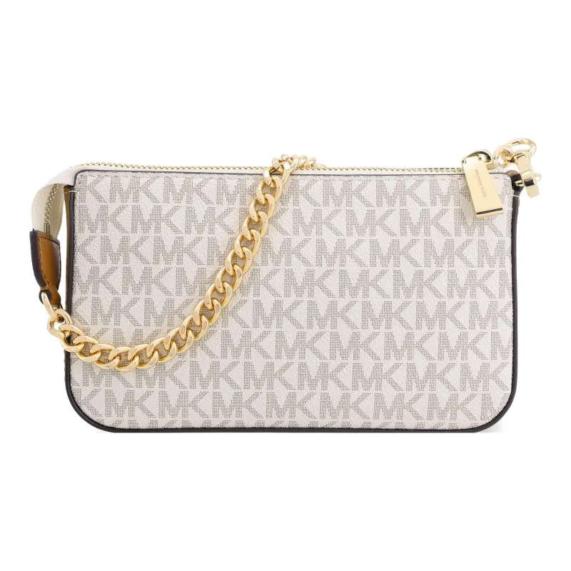 MICHAEL KORS Leather Pochette Handbag, Shoulder Bag Trumpets Women's Vanilla White-2