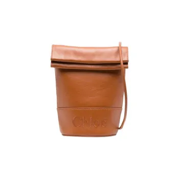 Chloe Cow Leather Crossbody Bag Shoulder Bag Women's Brown