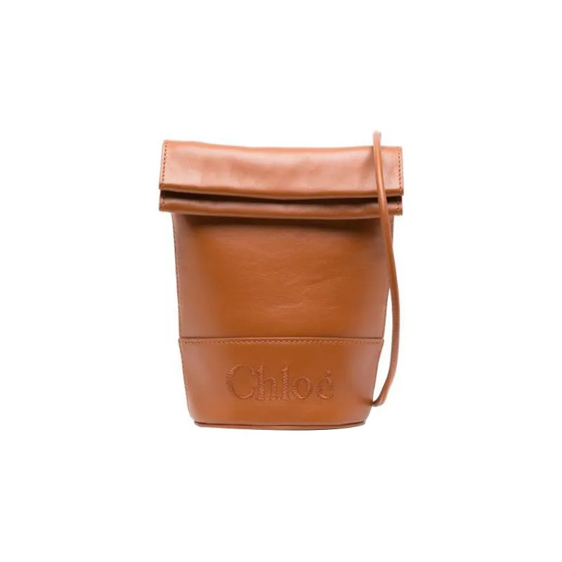 Chloe Cow Leather Crossbody Bag Shoulder Bag Women's Brown-0
