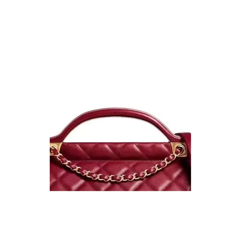 CHANEL Lambskin Flap Bag Hanger, Handbag, Shoulder Bag, Crossbody Bag Trumpets Women's Burgundy-1