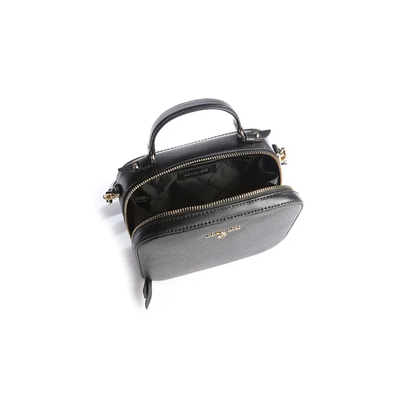 MICHAEL KORS Jet Set Cow Leather Handbag, Shoulder Bag, Crossbody Bag Medium Size Women's Black-2