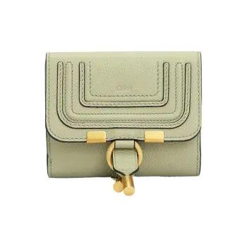 Chloe Cow Leather Wallet, Card Holder, Coin Purse Small Size Women's Light Green