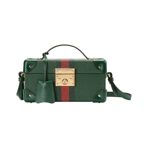 GUCCI Leather Wrist Watch Box Handbag Shoulder Bag Crossbody Bag Women's Green