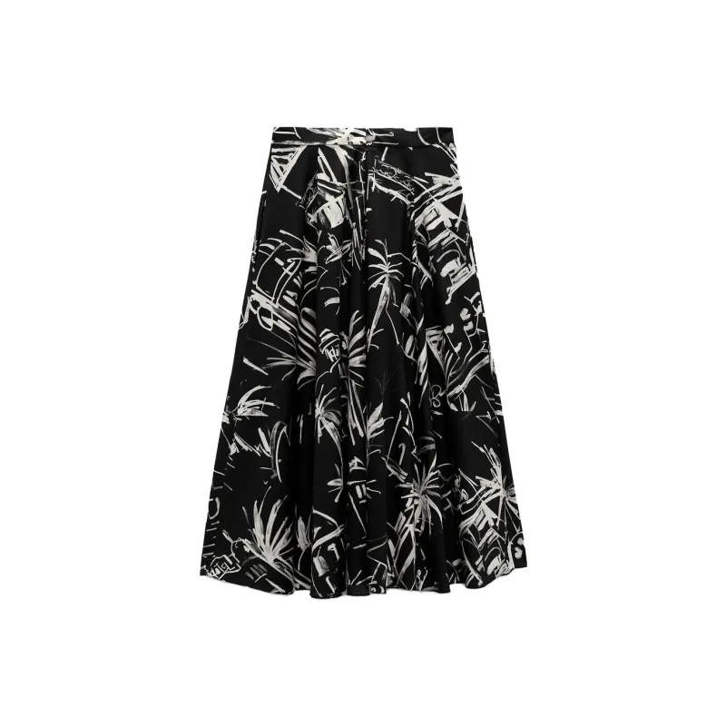 ZARA Casual Long Skirts Women's Black-1