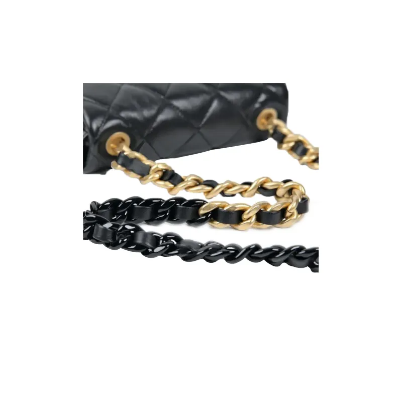 CHANEL Lambskin Crossbody Bags Mini Women's Black-4