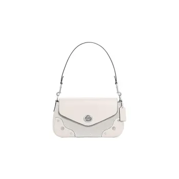 COACH Millie Canvas With Leather Shoulder Bag Handbag Shoulder Bag Women's Ivory Gray/Glacier White