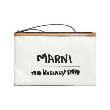 MARNI No Vacancy Inn Collaboration Canvas Canvas Bag Clutches Men's White