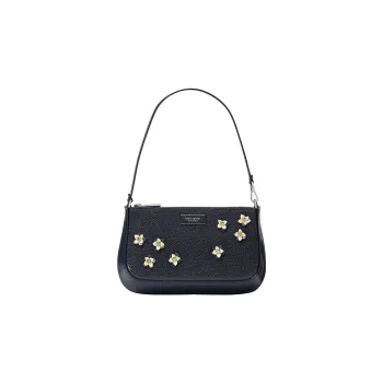 Kate Spade Sam Denim With Leather Clutch Handbag Shoulder Bag Women's Midnight Blue