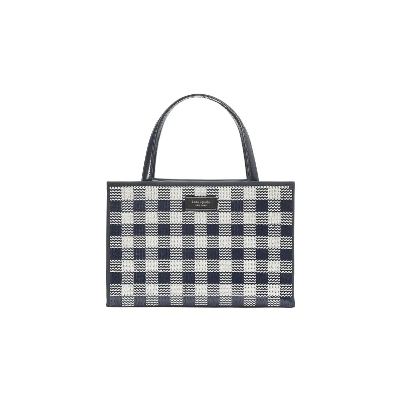 Kate Spade Sam Nylon Tote Bag Shopping Bag Handbags Medium Size Women's Blue-0