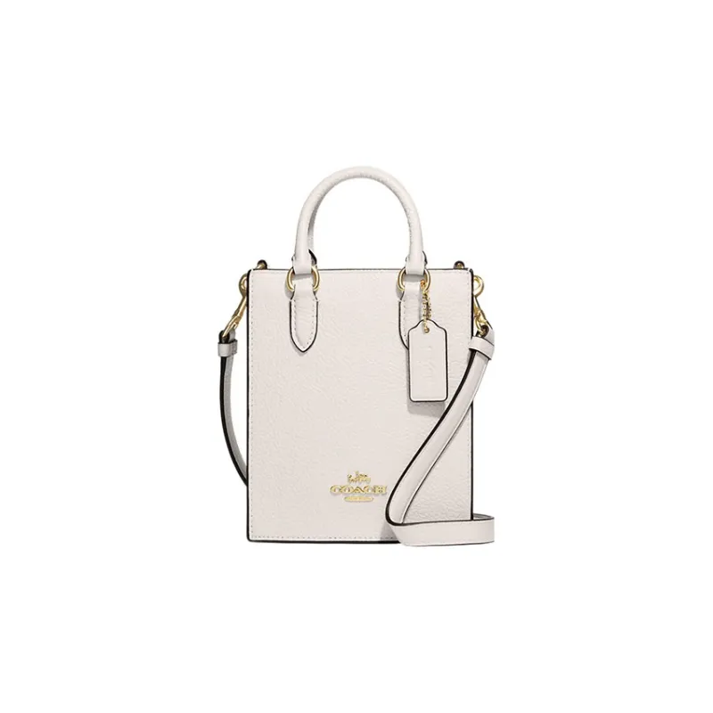 COACH N/S Pebbled Leather Tote Bag Shopping Bag Shoulder Bag Crossbody Bag Handbag Mini Women's White-0