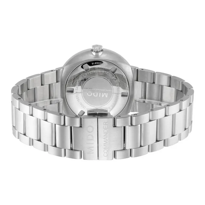 MIDO Commander Collection Automatic Mechanical Movement Unisex Watch 40mm Silver Dial Stainless Steel Watchband-1