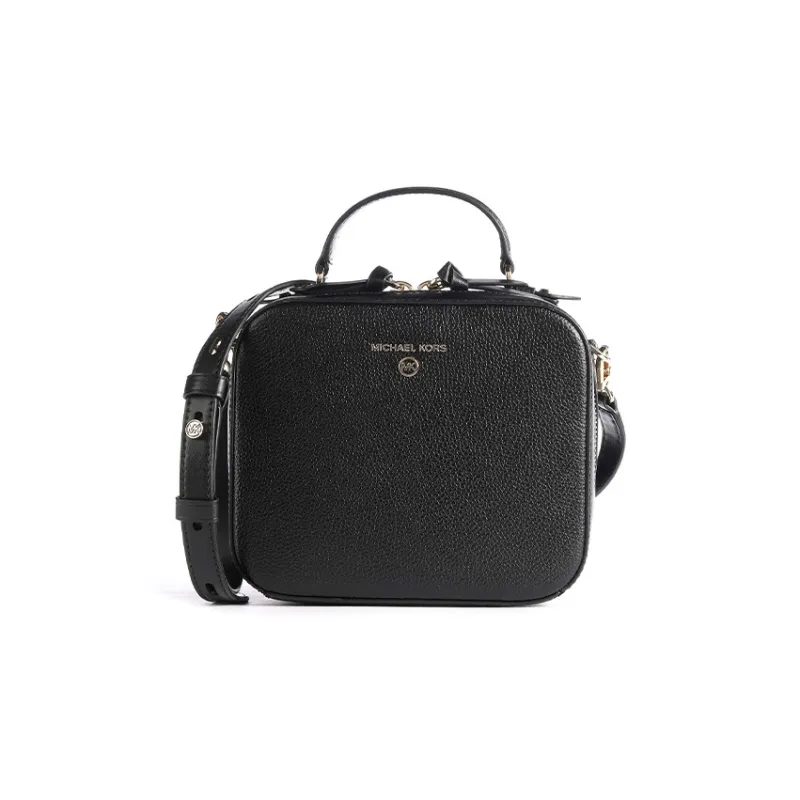 MICHAEL KORS Jet Set Cow Leather Handbag, Shoulder Bag, Crossbody Bag Medium Size Women's Black-0