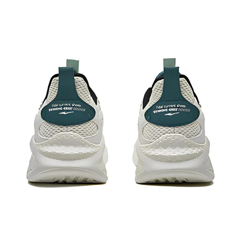 Erke Cushioned Anti Slip And Wear Resistant Lightweight Low Top Casual Running Shoes Men's Ivory-5