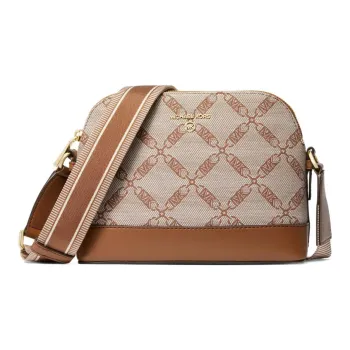 MICHAEL KORS Jet Set Leather Trim Shoulder Bag, Crossbody Bag Large Size Women's Beige Brown