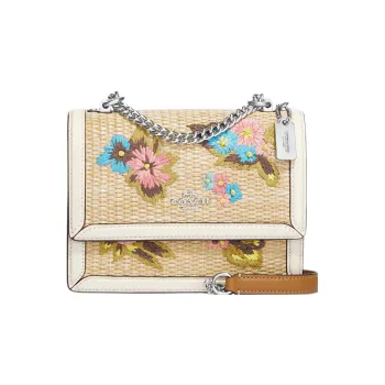 COACH Klare Canvas With Leather Messenger Bag, Shoulder Bag, Crossbody Bag Small Size Women's Khaki