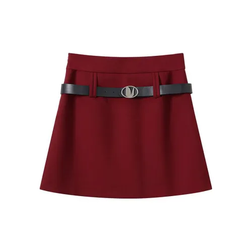 LKONE Casual Short Skirts Women's Red