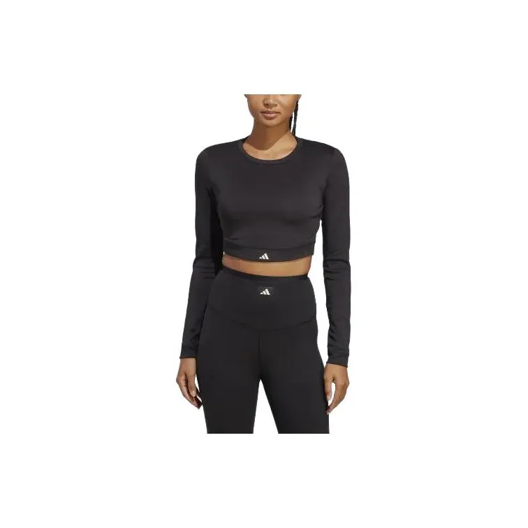 Adidas Free Shipping With AdiClub Sports Club Long Sleeve Crop Tee-1