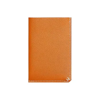 HERMES Evercolor Calfskin Card Holder Unisex I9 Abricot Apricot