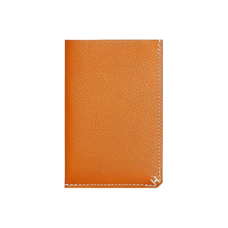 HERMES Evercolor Calfskin Card Holder Unisex I9 Abricot Apricot-0