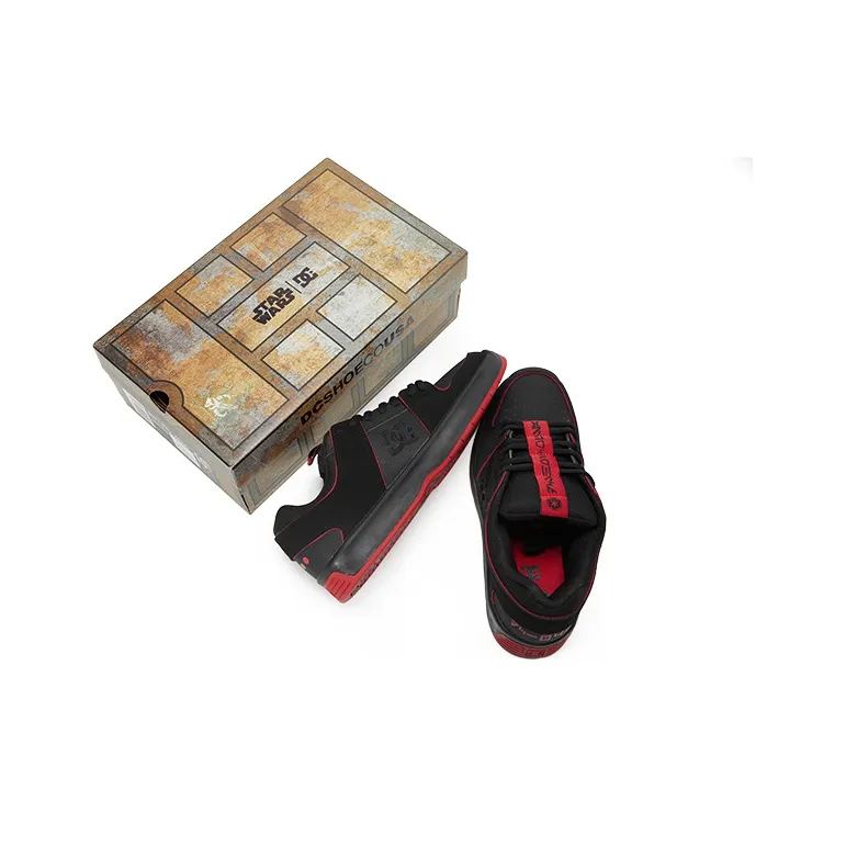 Star Wars x DC Shoes Slip Resistant Impact Resistant Wear Resistant Balance Low Top Skateboard Shoes Unisex Black Red-6