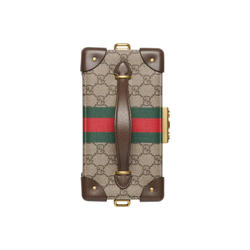 GUCCI Canvas With Leather Makeup Bag, Handbag, Shoulder Bag, Crossbody Bag Women's Beige/Ebony-5