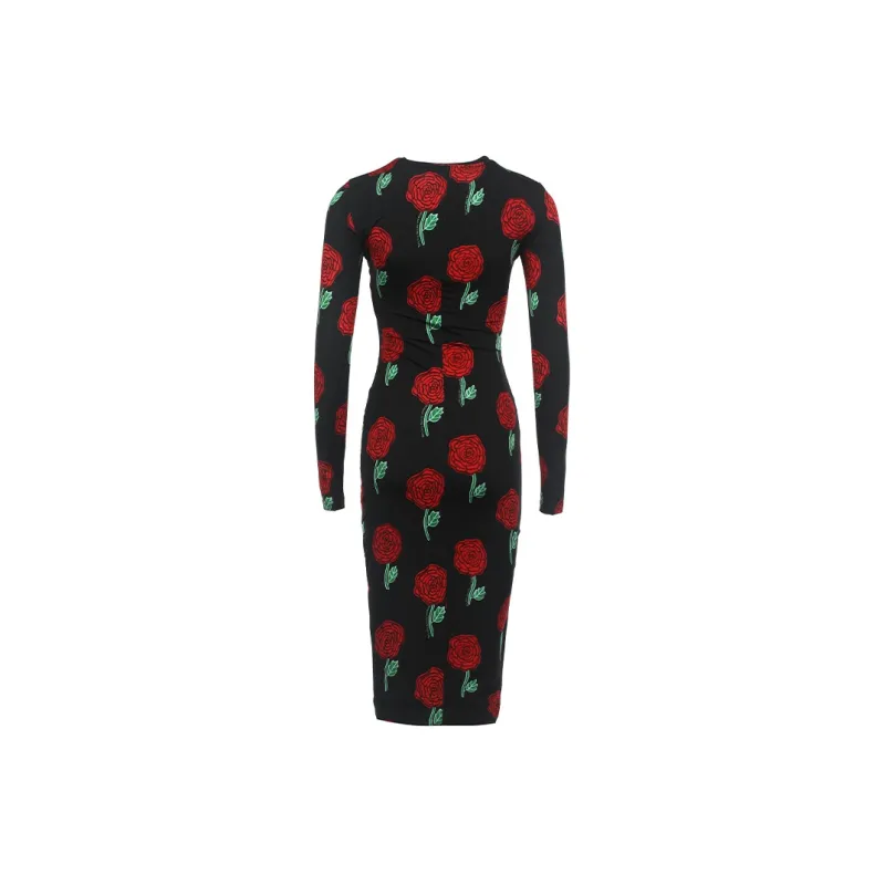 VERSACE JEANS COUTURE Long Sleeved Dresses Women's Black-1