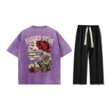 Set (Top Purple+Pants Black)