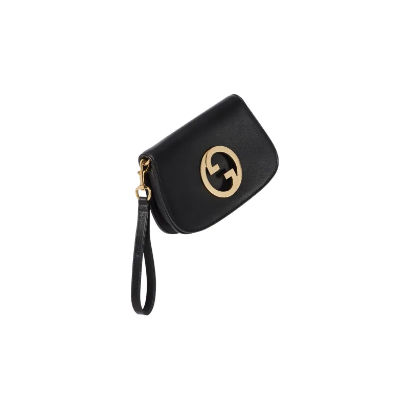 GUCCI Blondie Leather Handbags Wrist Bags Clutches Mini Women's Black-4