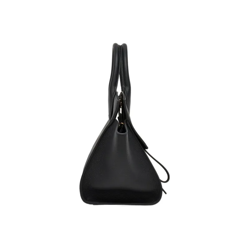 FERRAGAMO Studio Cow Leather Handbag Medium Size Women's Black-1