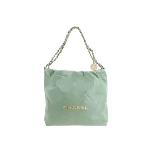 CHANEL 22Bag Bright Calfskin Tote Bag, Shopping Bag, Handbag, Shoulder Bag Trumpets Women's Green