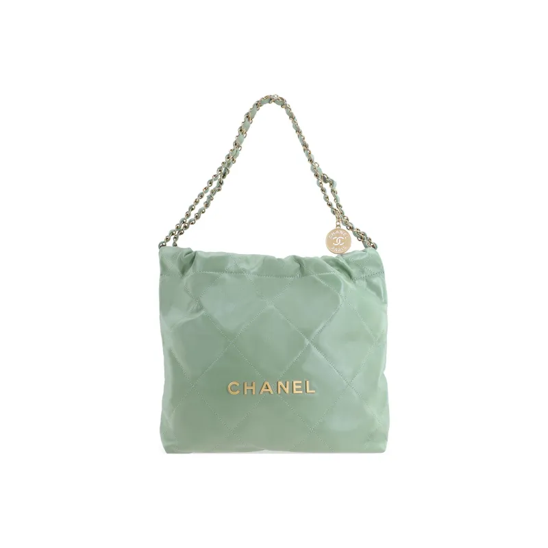 CHANEL 22Bag Bright Calfskin Tote Bag, Shopping Bag, Handbag, Shoulder Bag Trumpets Women's Green-0