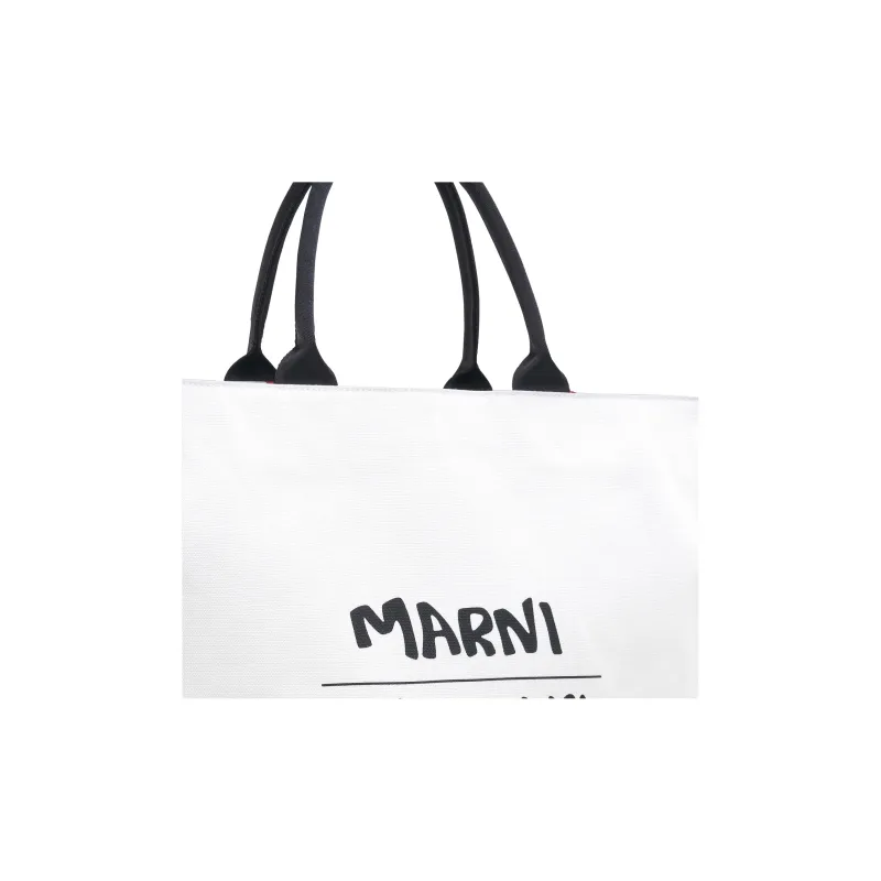 MARNI No Vacancy Inn Collaboration Canvas Bag Tote Bag Shopping Bag Handbag Men's White-4