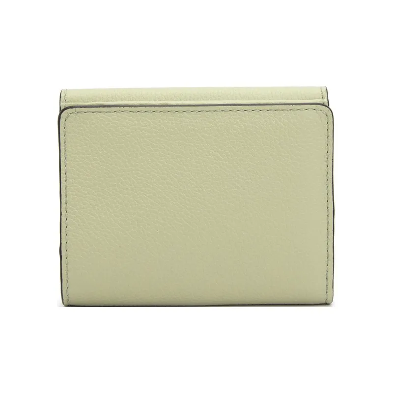 Chloe Cow Leather Wallet, Card Holder, Coin Purse Small Size Women's Light Green-2