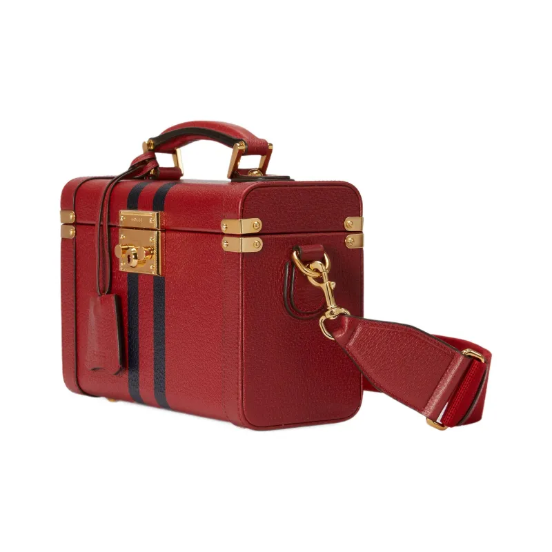 GUCCI Leather Shoulder Bag Crossbody Bag Handbag Makeup Bag Women's Red-1