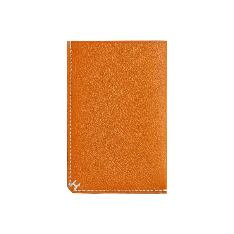 HERMES Evercolor Calfskin Card Holder Unisex I9 Abricot Apricot-1