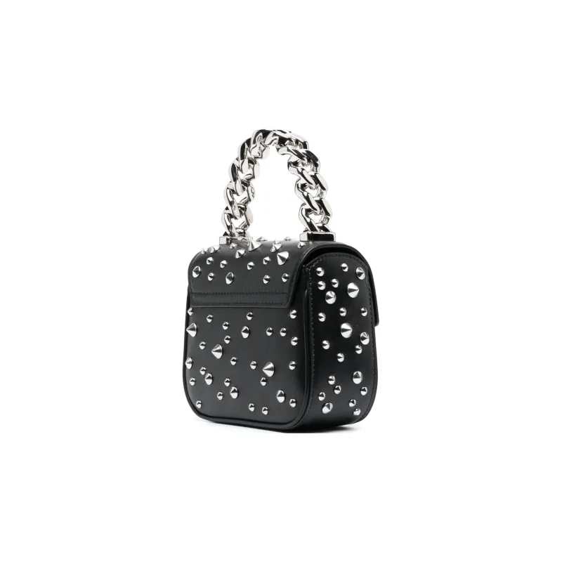 VERSACE Cow Leather Crossbody Handbags Mini Women's Black-1
