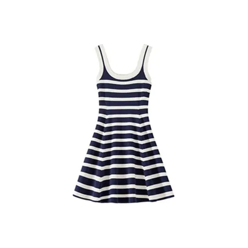 BANANA CICI Slip Dresses Women's Blue Stripe