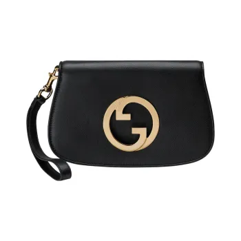 GUCCI Blondie Leather Handbags Wrist Bags Clutches Mini Women's Black